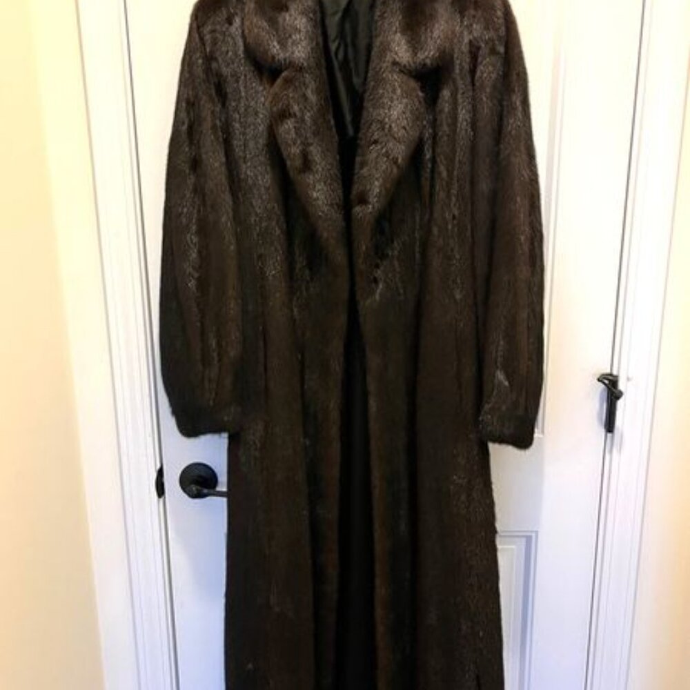 Vintage Ranch Mink Coat 50” Male Skins, Notch Collar